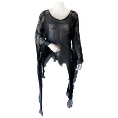 Vintage 1980s ZANDRA RHODES Beaded Silk Chemise