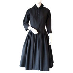 Vintage JAMES GALANOS Flannel Dress, 1950s