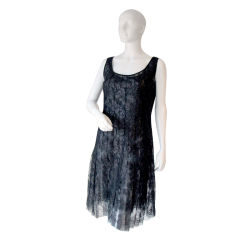 YVES SAINT LAURENT Lacquered Lace Cocktail Dress, 1980s