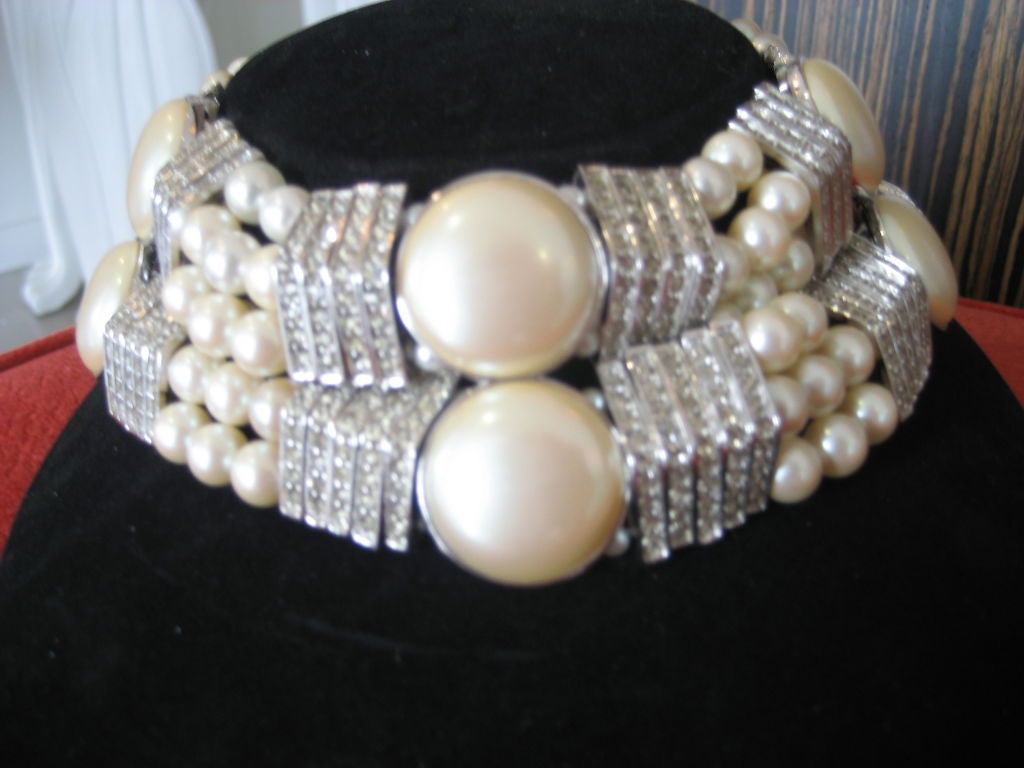 Yves Saint Laurent Signed Runway Choker Necklace 3
