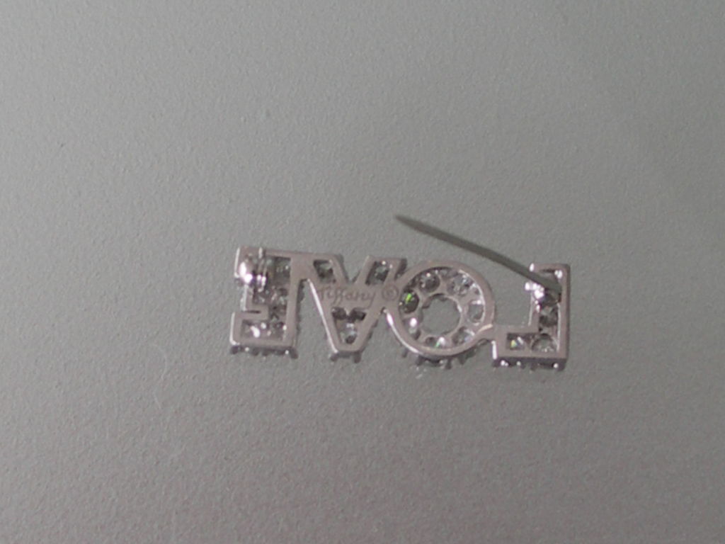 Women's Vintage Tiffany Diamond LOVE Pin by Donald Claflin