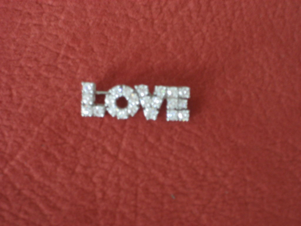 Vintage Tiffany Diamond LOVE Pin by Donald Claflin 1