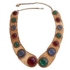 Vintage Articulated Gemstone Collar by Mosell