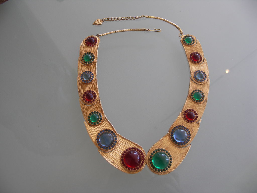 Women's Vintage Articulated Gemstone Collar by Mosell For Sale