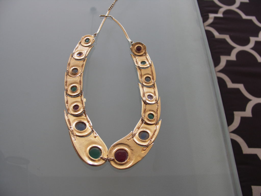 Vintage Articulated Gemstone Collar by Mosell For Sale 4