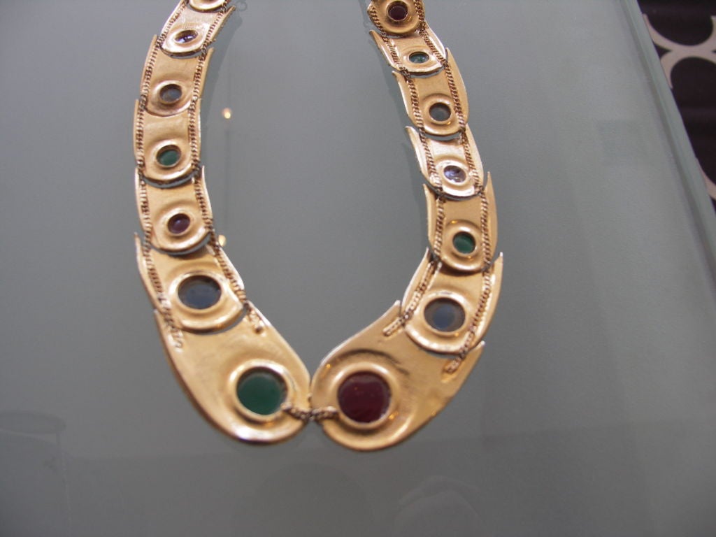 Vintage Articulated Gemstone Collar by Mosell For Sale 5