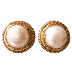 Pair of Vintage Chanel Pearl Earrings