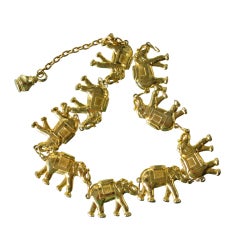 Vintage French Goldtone Elephant Belt