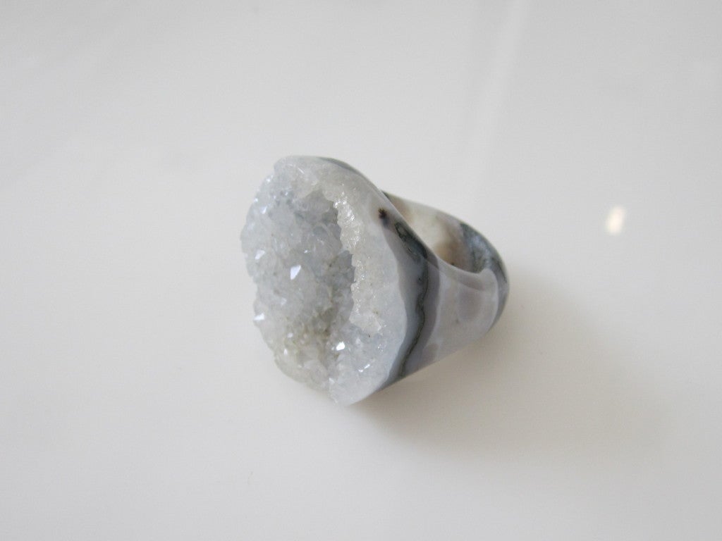 Carved Mineral Cocktail Ring