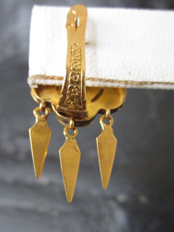 Pair of Antique 19k Gold Portuguese Earrings For Sale 2