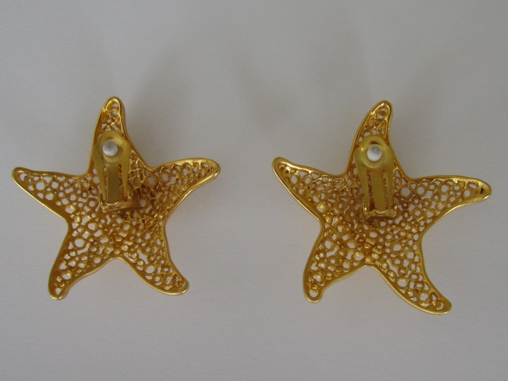 Women's Pair of Starfish Earrings For Sale