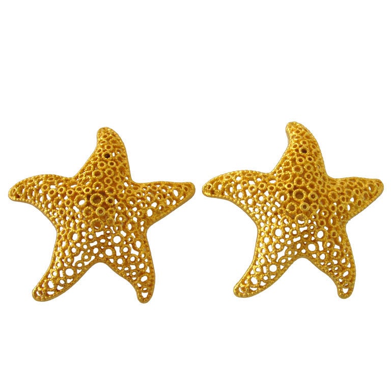 Pair of Starfish Earrings For Sale