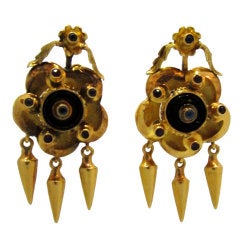 Pair of Antique 19k Gold Portuguese Earrings