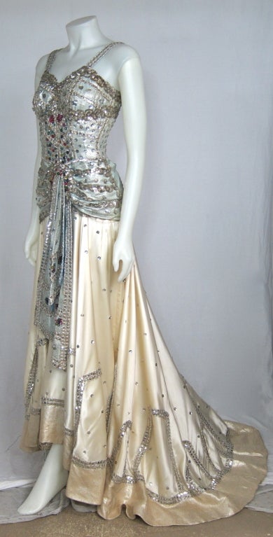 Women's CLEOPATRA SEQUIN SATIN MASQUERADE PARTY GOWN For Sale