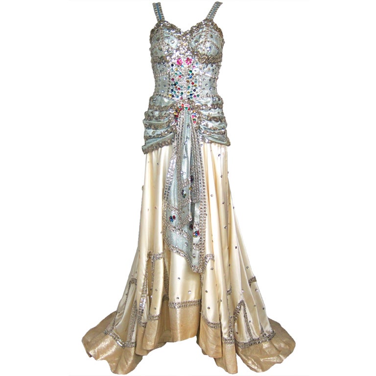 CLEOPATRA SEQUIN SATIN MASQUERADE PARTY GOWN For Sale