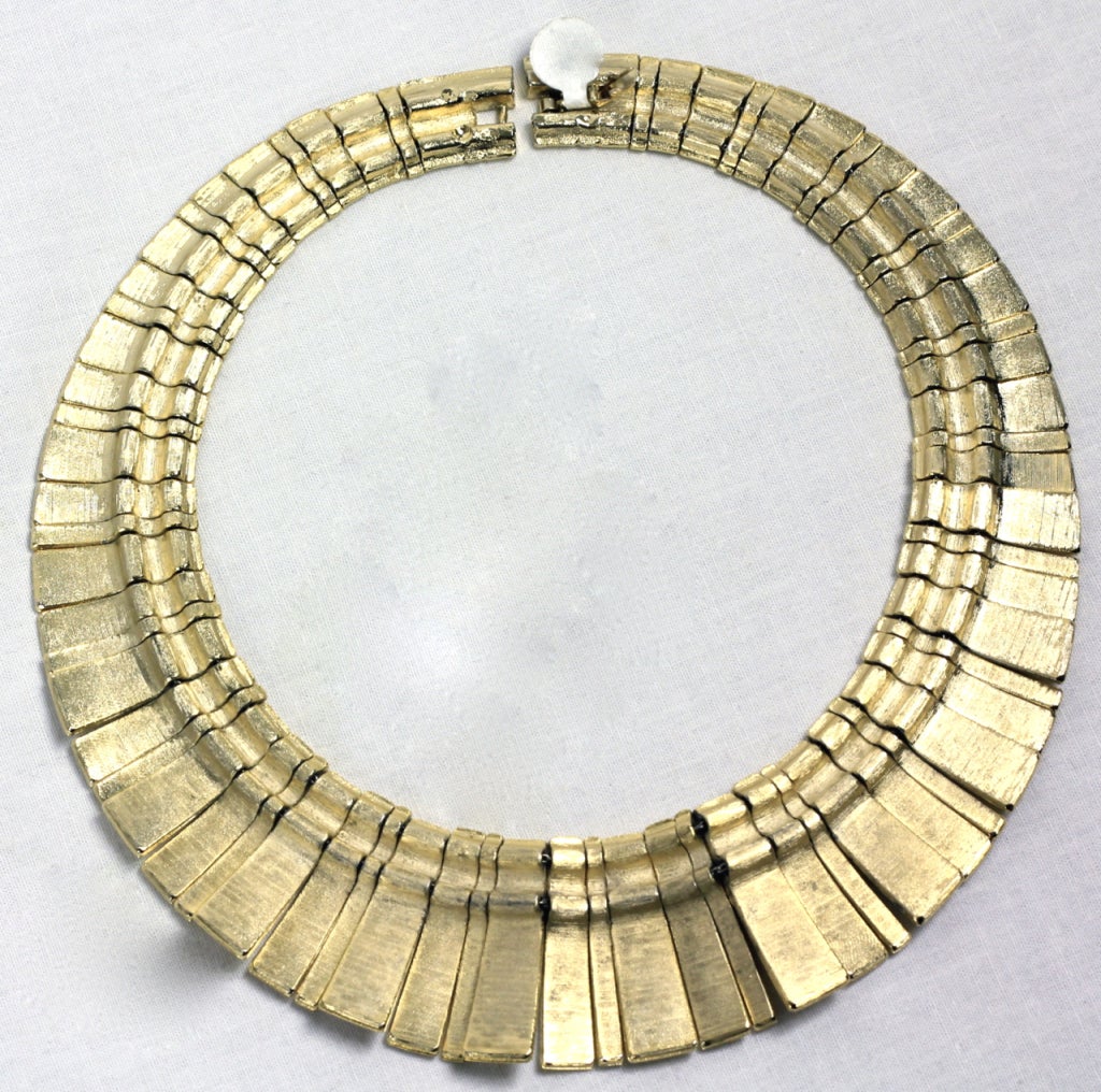 Women's 1980s Gold Tone w Multi-Color Stones Collar Necklace For Sale