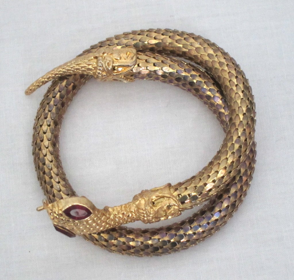 gold snake bracelet ruby eyes