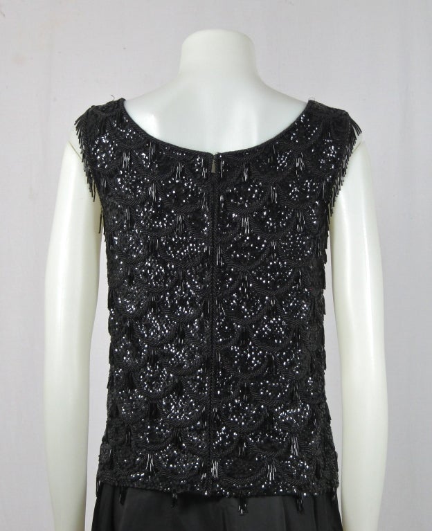 Vintage Scalloped Black Sleeveless Top main image 1