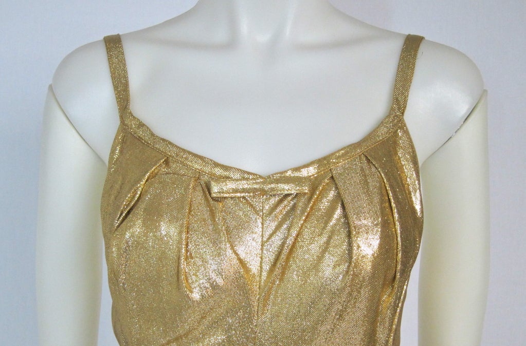 Women's Vintage 1950s Gold Lamé Swim Suit For Sale