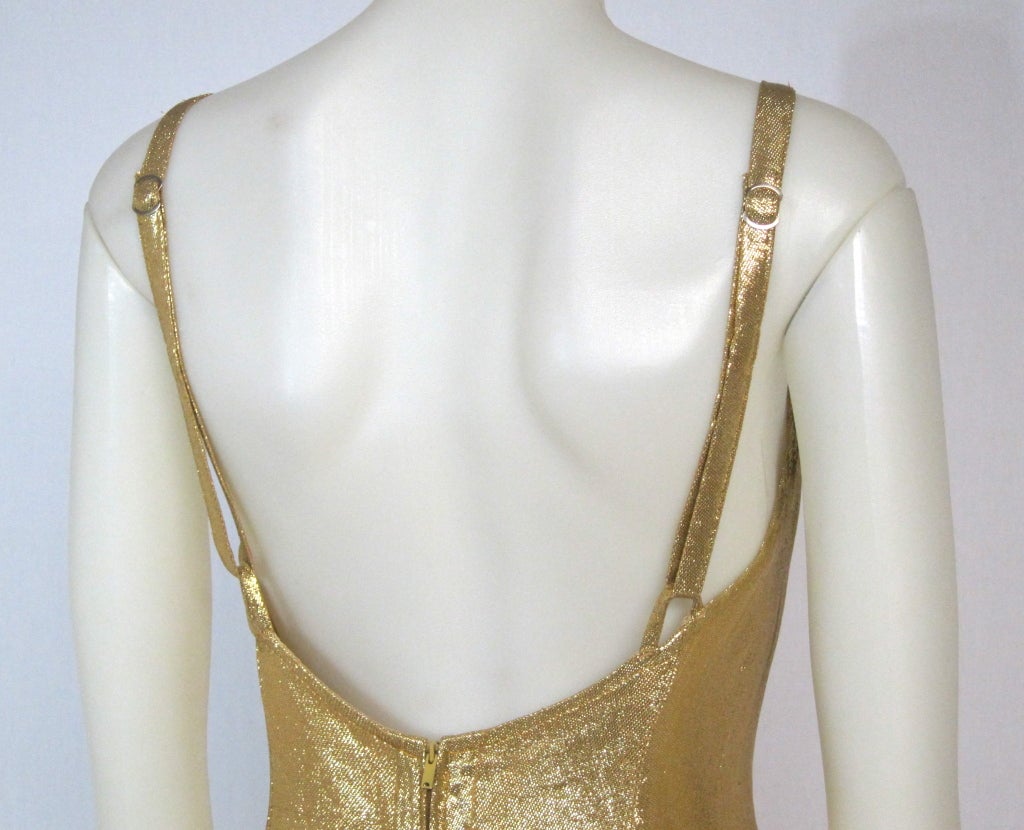 Vintage 1950s Gold Lamé Swim Suit For Sale 1