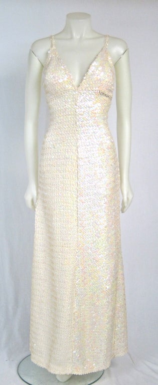 Vintage Iridescent Shimmer Sequin Gown