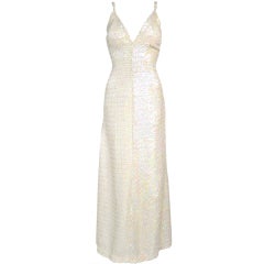 Vintage Iridescent Shimmer Sequin Gown