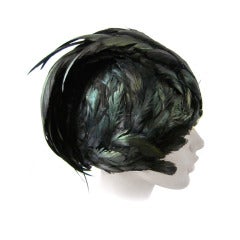Retro Celebrity Jack McConnell Flapper Iridescent Feather Cloche