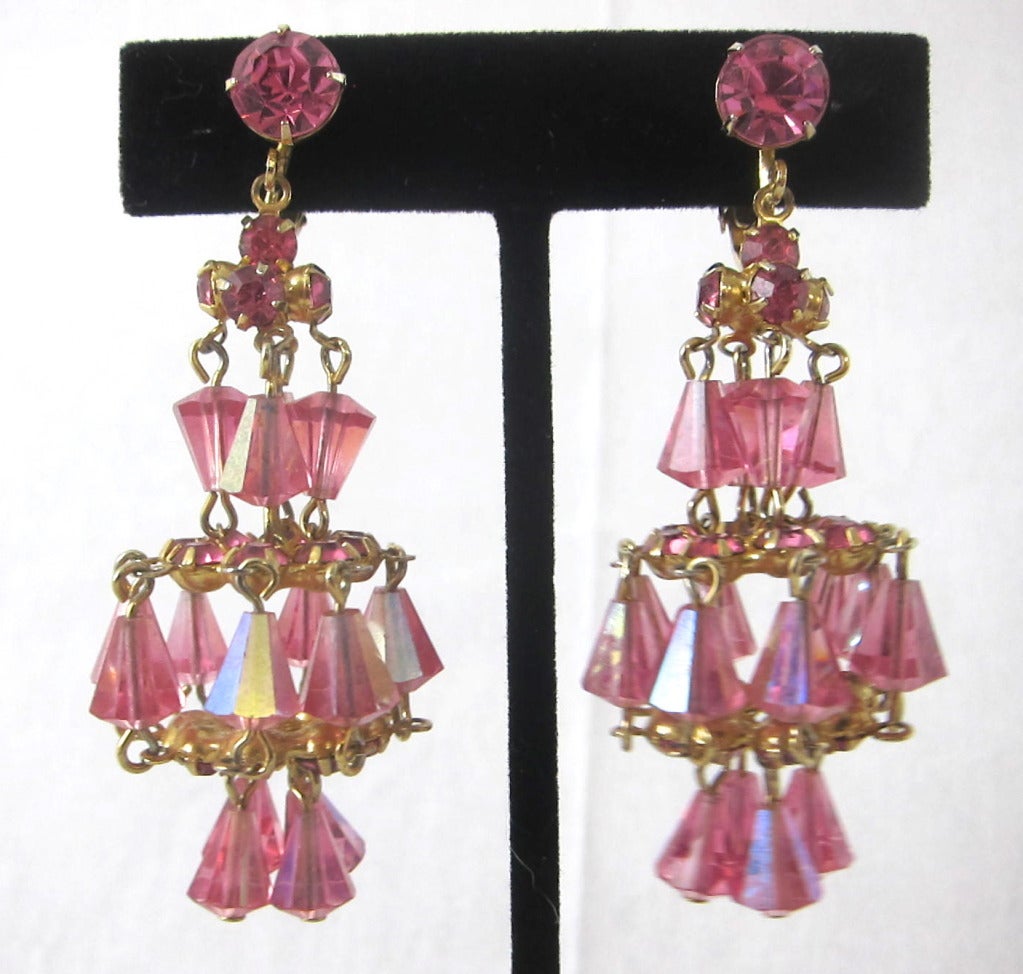 Lovely pink Chandelier Earrings
2.5