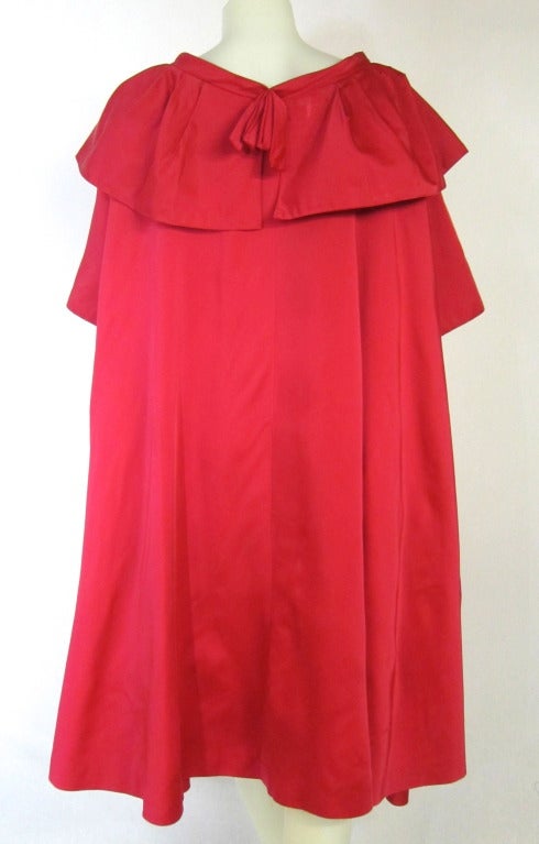 1950s RED Satin Opera Evening Holiday Coat