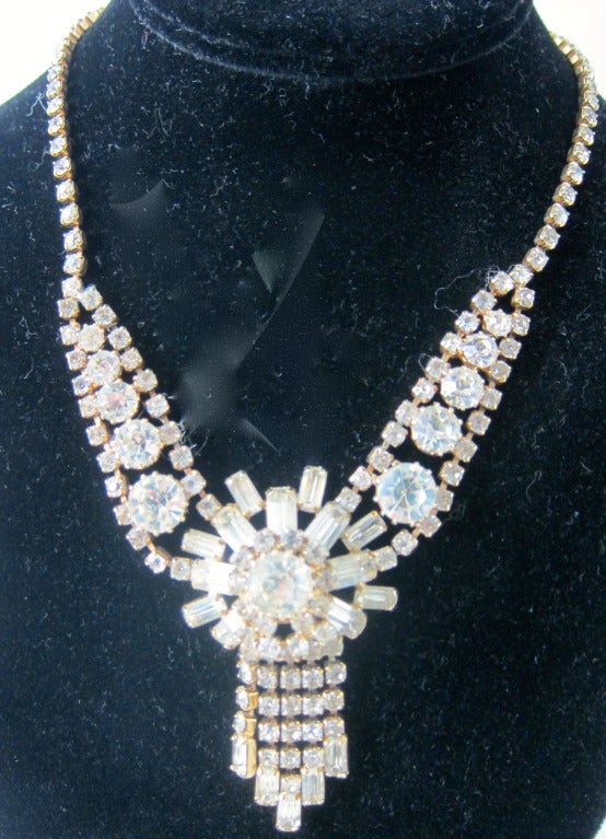 1950s Large Starburst Dangle Gala Necklace