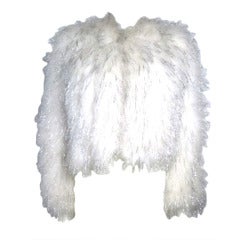 White Ostrich Feather & Silver Tinsel  Bolero Jacket -New Years!