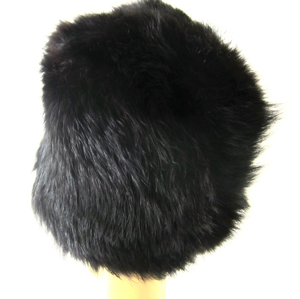 1960s Black Mink Hat Cloche -Joseph Magnin In Excellent Condition For Sale In San Francisco, CA