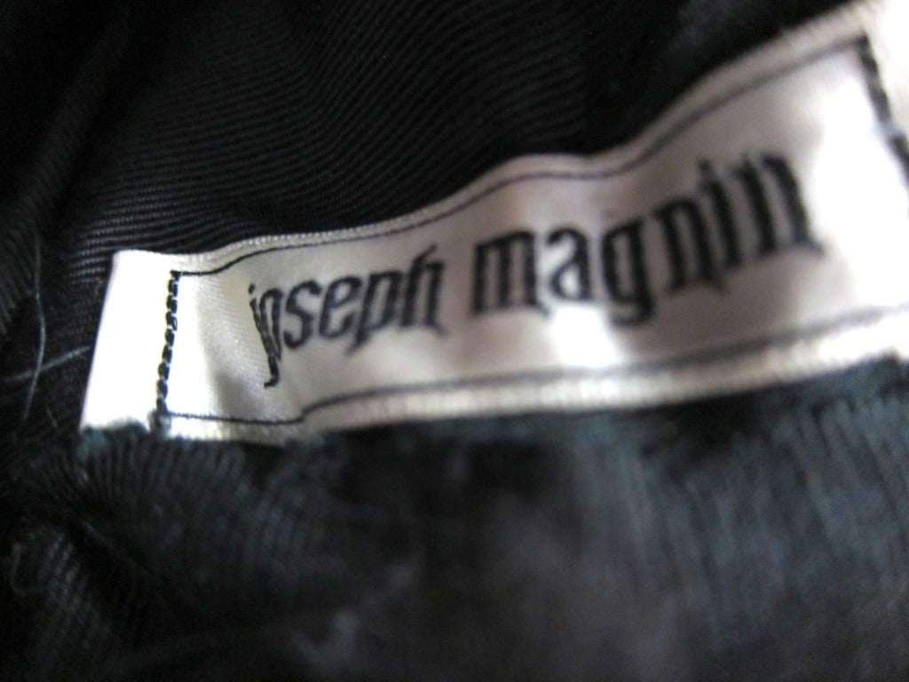 Women's 1960s Black Mink Hat Cloche -Joseph Magnin For Sale