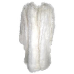 Vintage White Fluffy Ostrich  Feather Coat