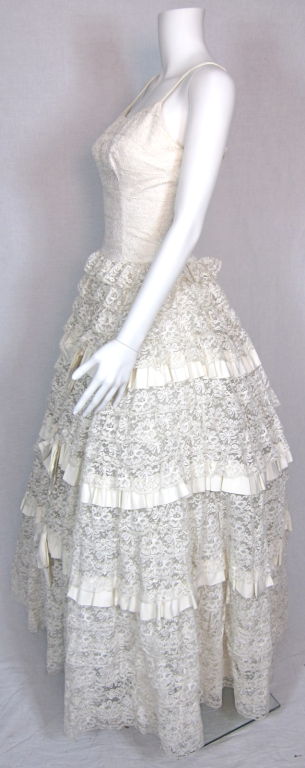 vintage tiered lace wedding dress