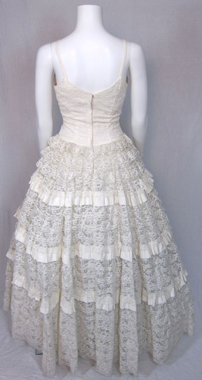 vintage ruffle wedding dress