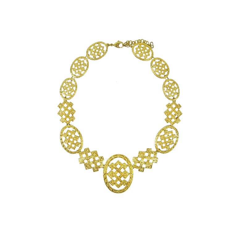 CHRISTIAN DIOR CHUNKY GOLD NECKLACE For Sale