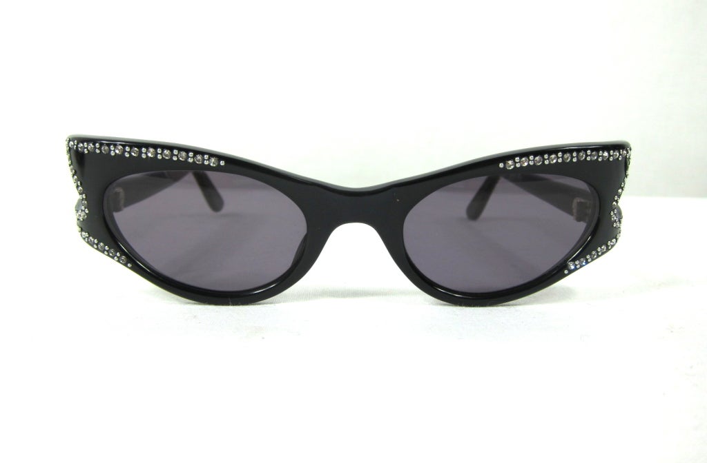 VINTAGE 1950s RHINESTONE CAT EYE SUN GLASSES