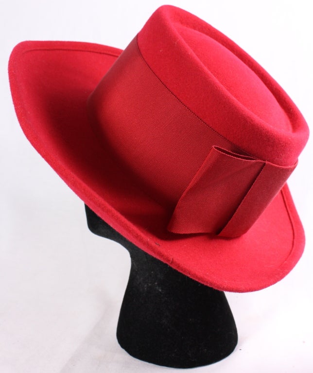 Women's VINTAGE TEXAN RED ADOLF II WIDE BRIM HAT For Sale