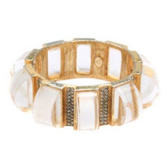 Chunky  Early  Kenneth Jay Lane  Lucite and Rhinestone Cuff