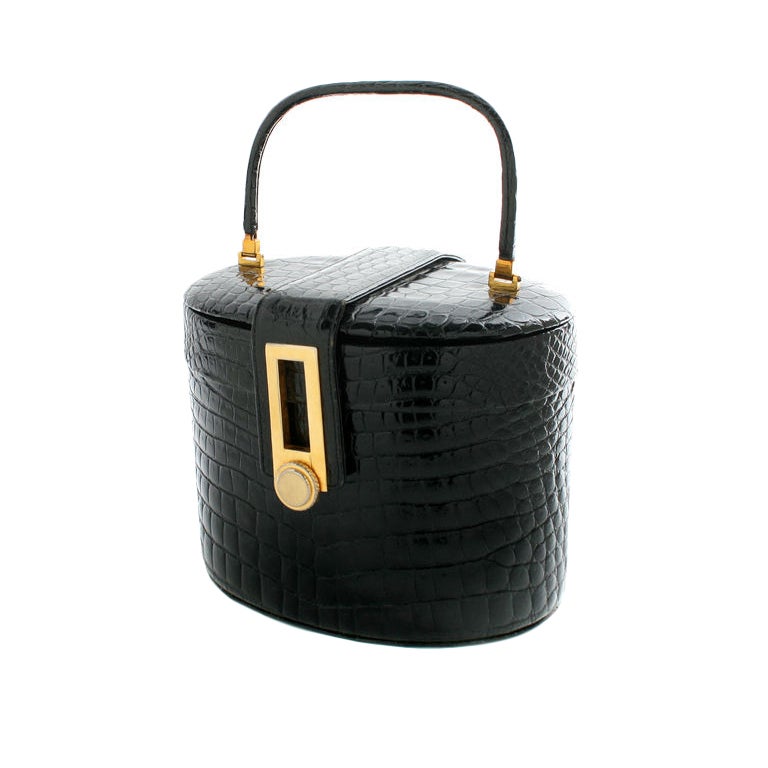 Rendl Pill Box Crocodile Handbag