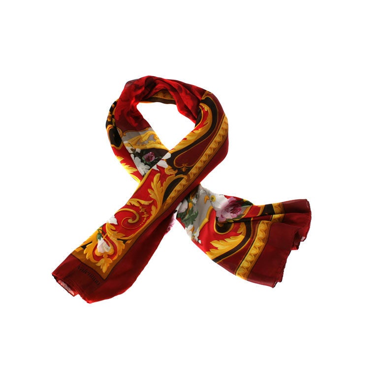 Large Vintage Valentino Silk Scarf