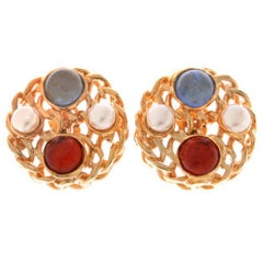 Chanel Earrings - Poured Glass and Pearls