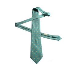 Vintage Hermes  Blue Silk Tie