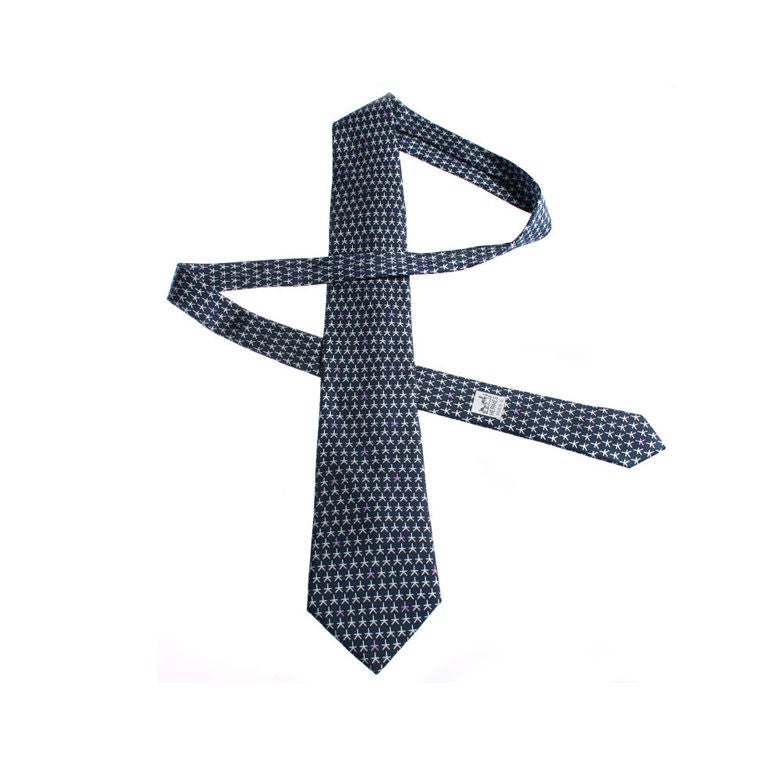 Vintage Hermes Tie with Overall Pattern at 1stdibs