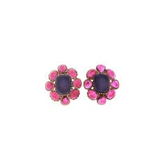 Chanel Jewel Toned Poured glass earrings