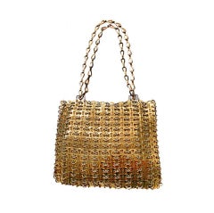 Vintage Signed Paco Rabanne Gold Chainmaille Handbag