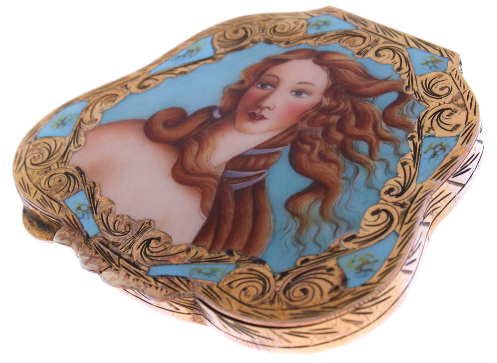 Botticelli's Venus Enameled silver Compact