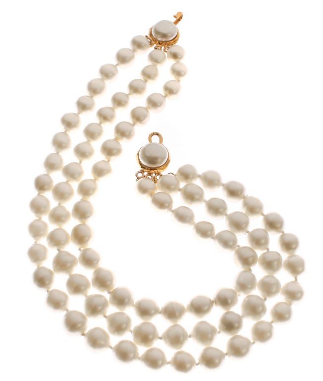 Women's Chanel Triple Strand of Pearls
