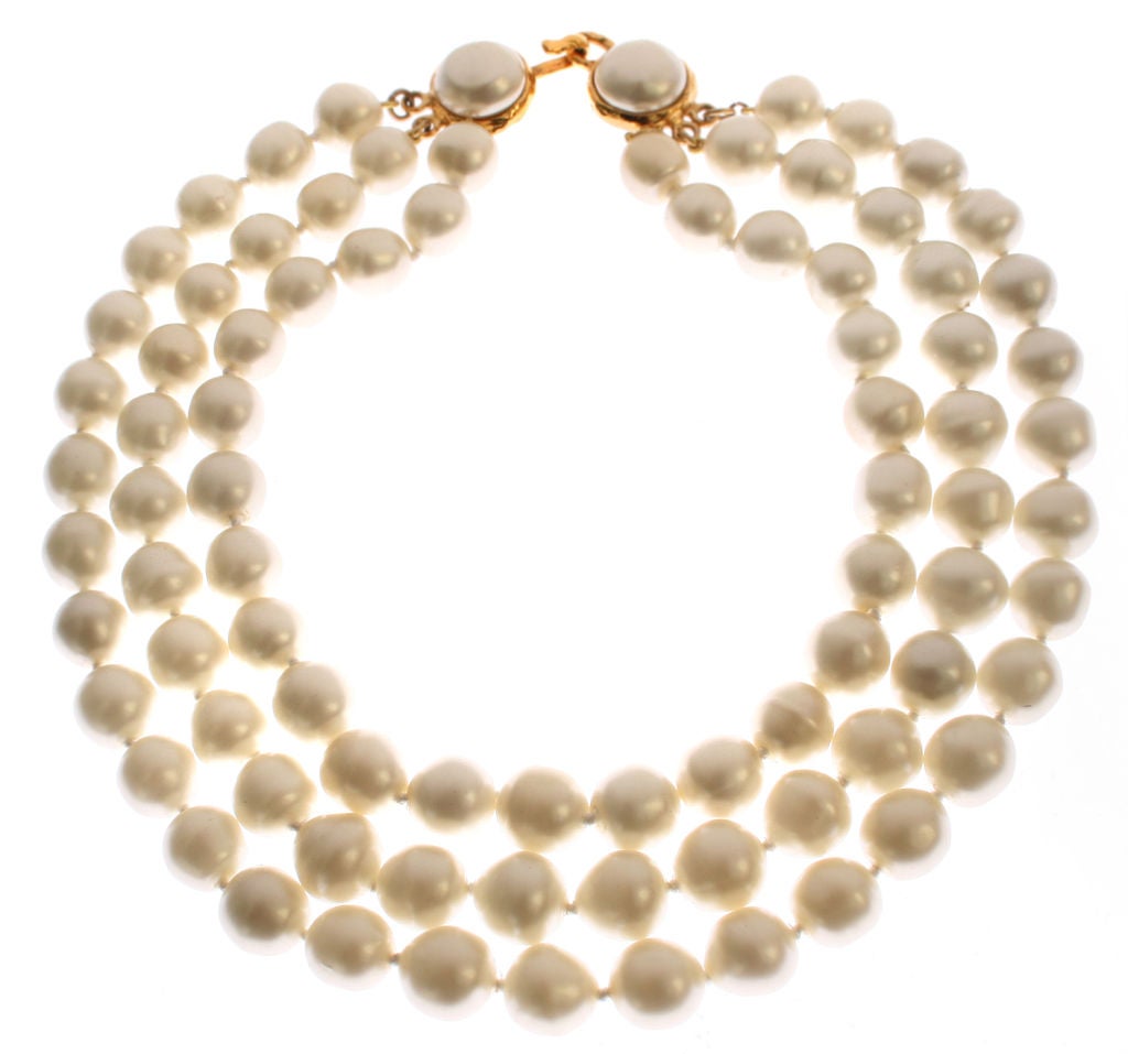 Chanel Triple Strand of Pearls 2